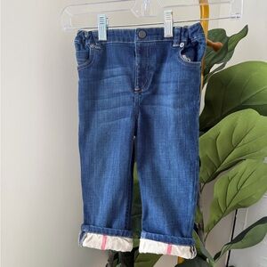 Burberry Kids Denim Jeans with Striped Hem